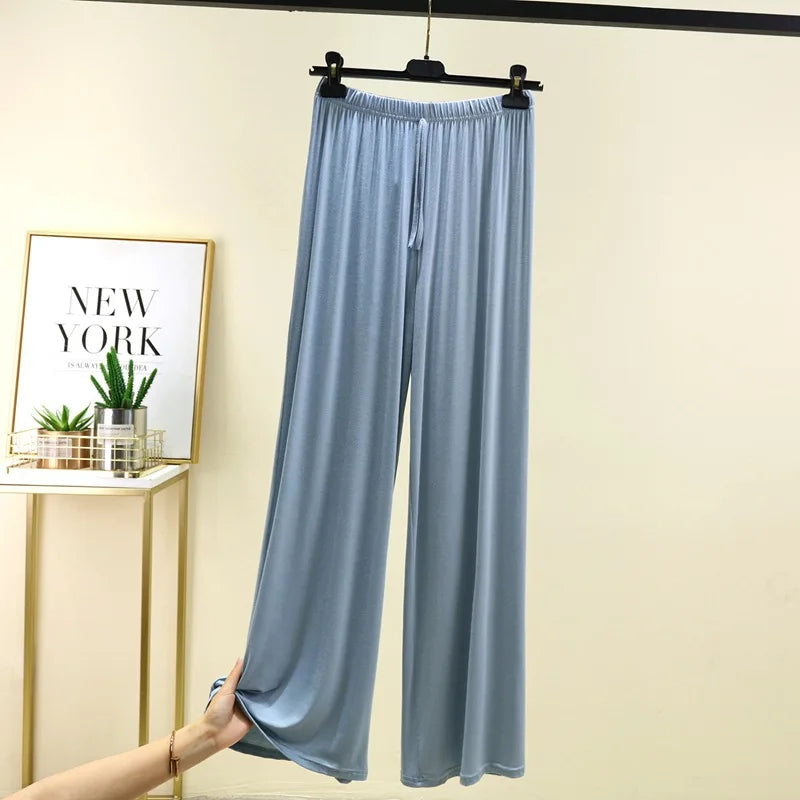 Plus size L to 6XL Women's wide leg pants high waist Loose Long solid colour Casual Pants