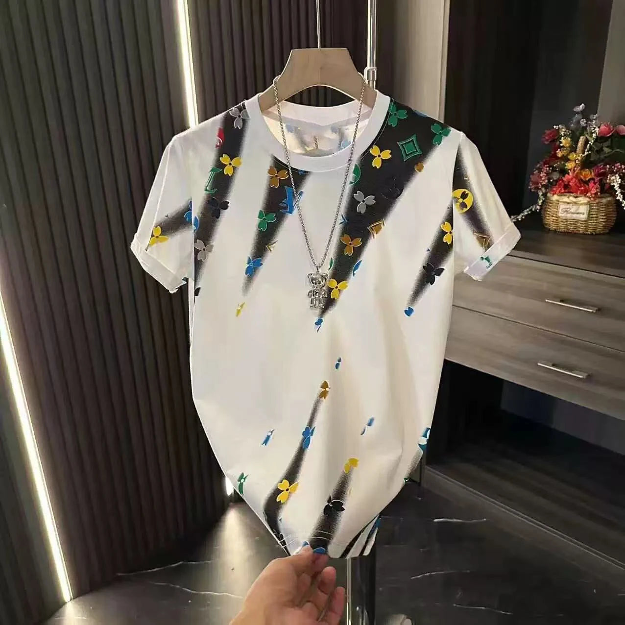 Men's Luxury Brand Quick-drying T-shirt Comfortable Sports and Leisure Breathable Sweat absorbing Short Sleeve.  S-5xL
