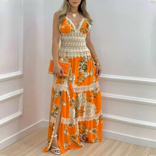 New Arrival Spring Summer New Long Lace Stitching Sexy Evening/Casual Dress