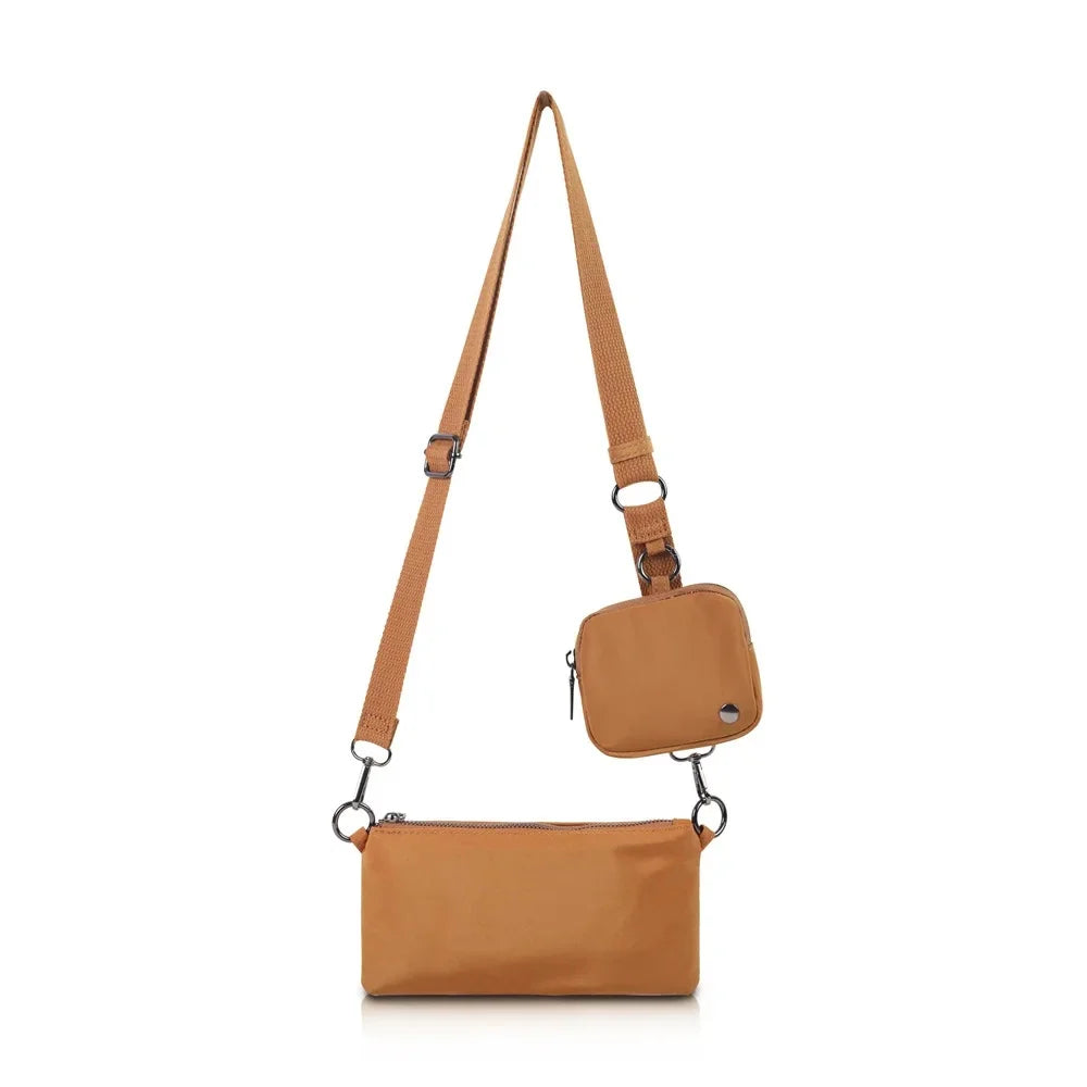 Lulu Cross-body Simple Double Portable Shoulder Bag For Daily Commuting.