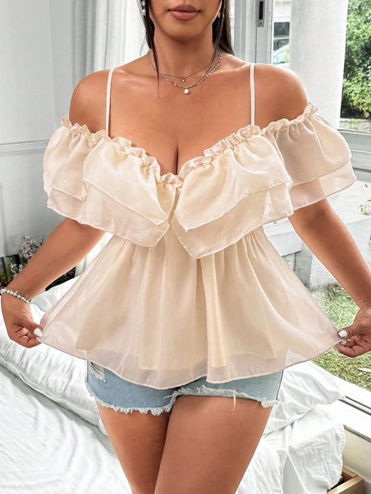 Plus Size 2025 New Women's Sexy Slim Blouse