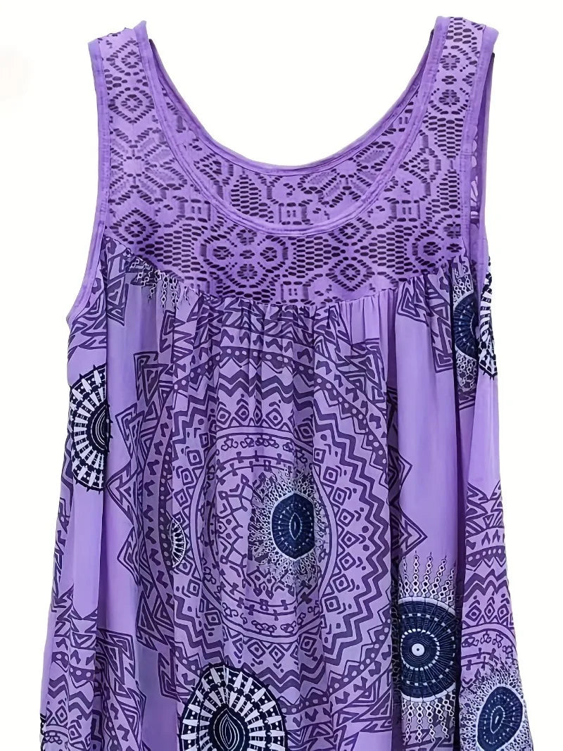 Plus Size 1XL-8XL Women's Sleeveless Dress Sleeveless Large Hem Dress