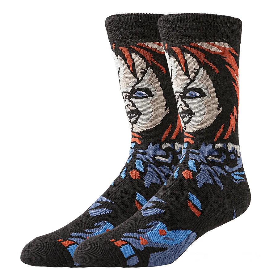 cartoon gamers anime socks men women crew socks Christmas Halloween novelty funny happy crazy street style skate socks