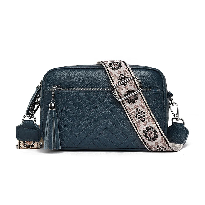 Quality Solid Tassel Genuine Leather Luxury Solid Cowhide Bag