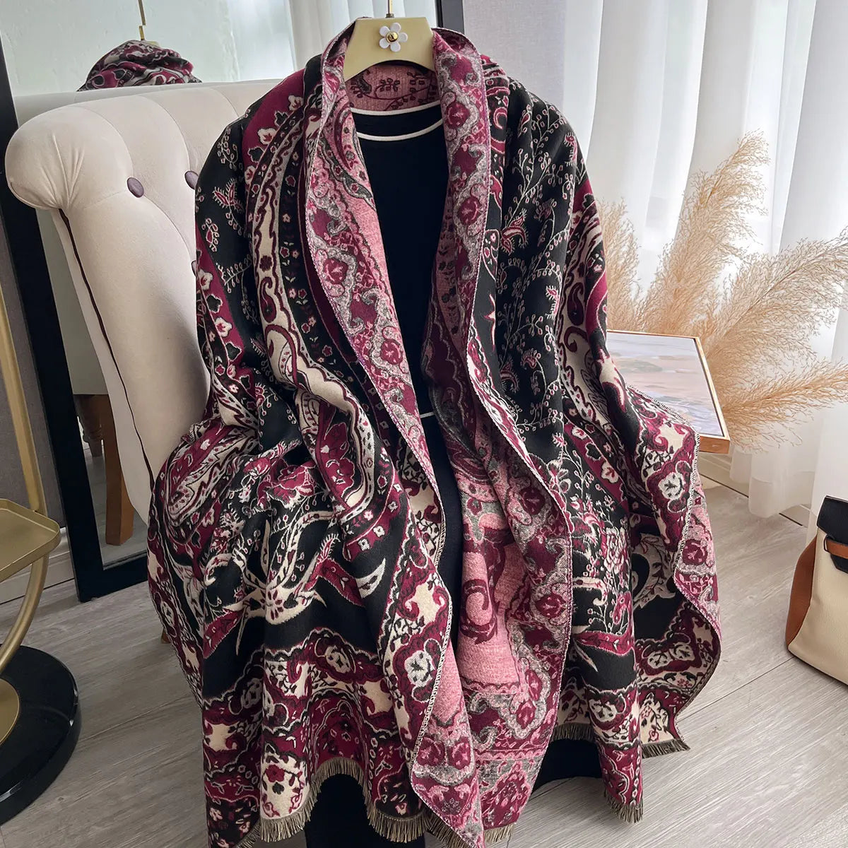 Women's Luxury Paisley Pashmina Scarf - Cashmere Shawl Wrap