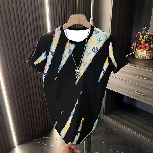 Men's Luxury Brand Quick-drying T-shirt Comfortable Sports and Leisure Breathable Sweat absorbing Short Sleeve.  S-5xL