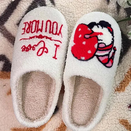 Women's Cute Embroidered Slippers - Warm Winter Home Shoes