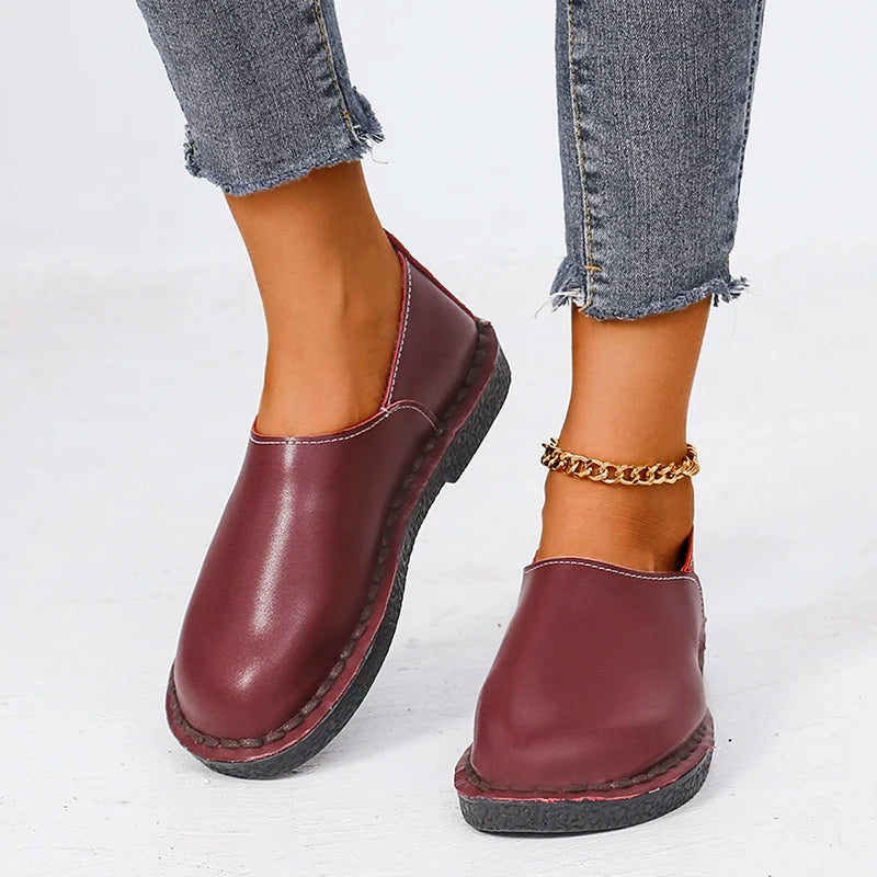 Women Genuine Leather Loafers Mixed Colours Spring Moccasins Casual Shoes