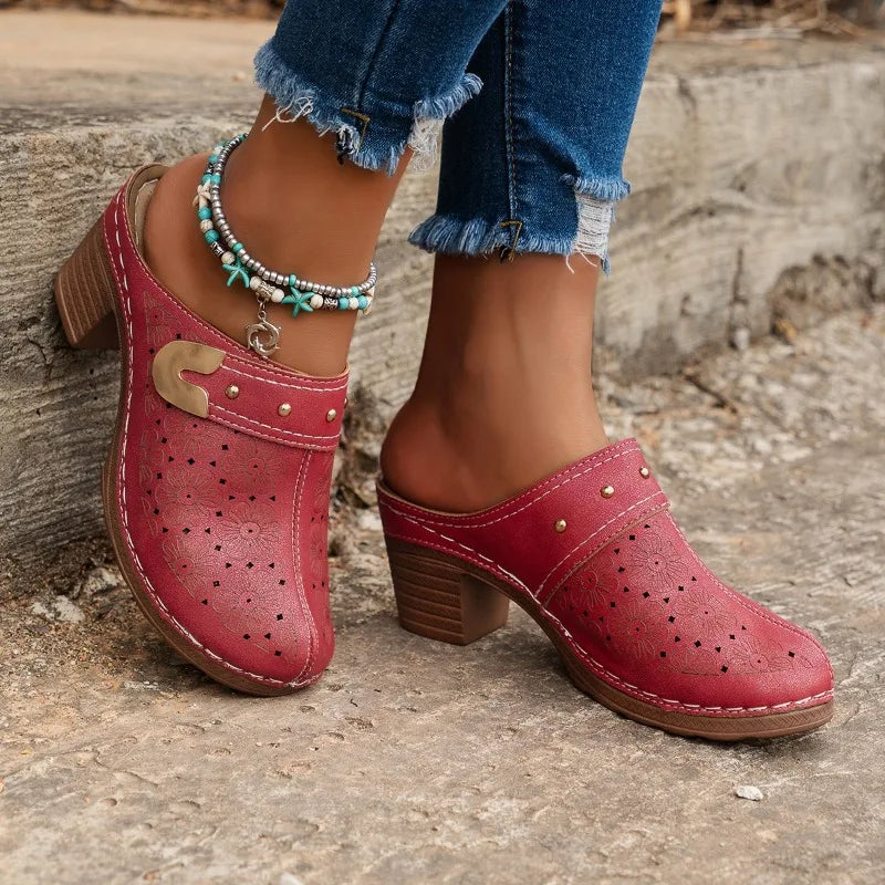 Women's Shoes Fashion Metal Decoration Solid Quality Clog