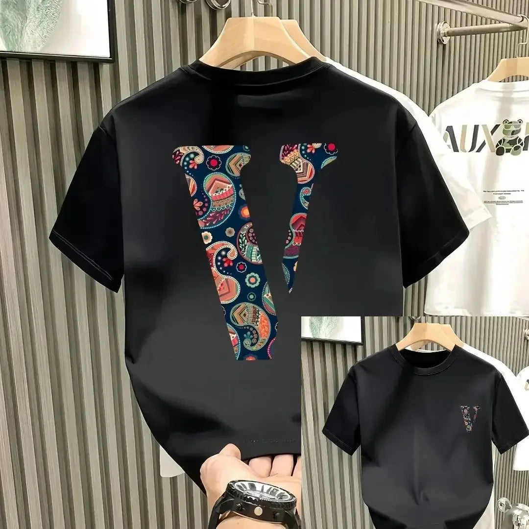 Classic High Quality Men T-shirt Luxury Brand Short Sleeve Designer Cotton Tee.  S-4XL