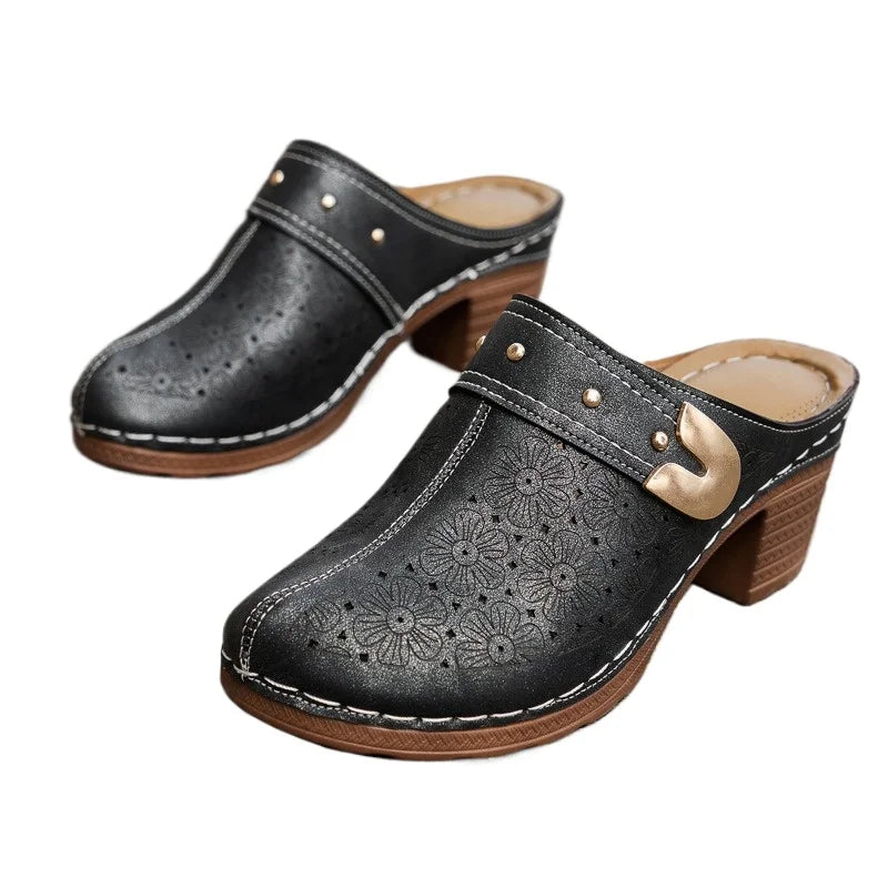 Women's Shoes Fashion Metal Decoration Solid Quality Clog