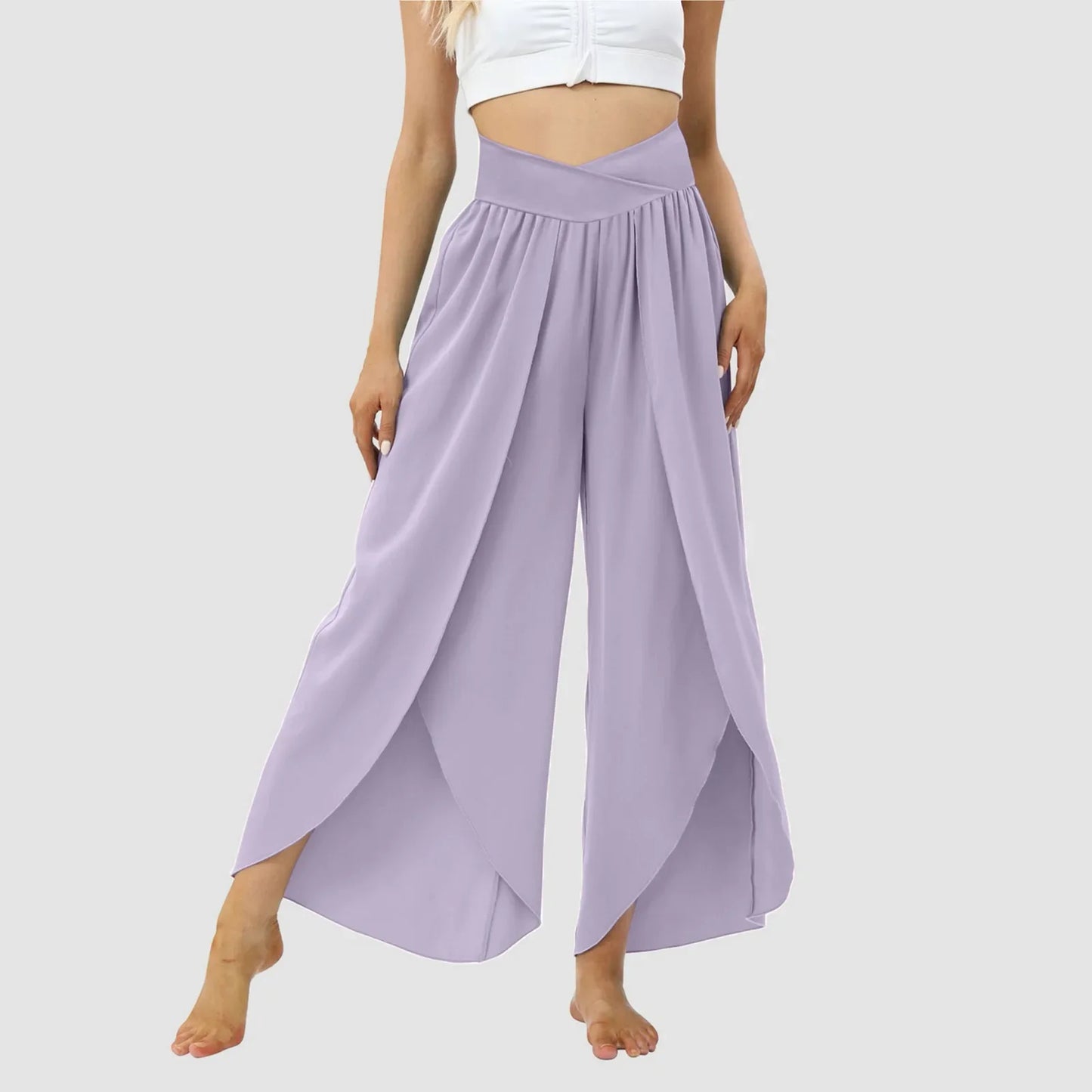Women Wide Leg High Waist Hippie Casual Wear Boho Palazzo Pants.  S-3X