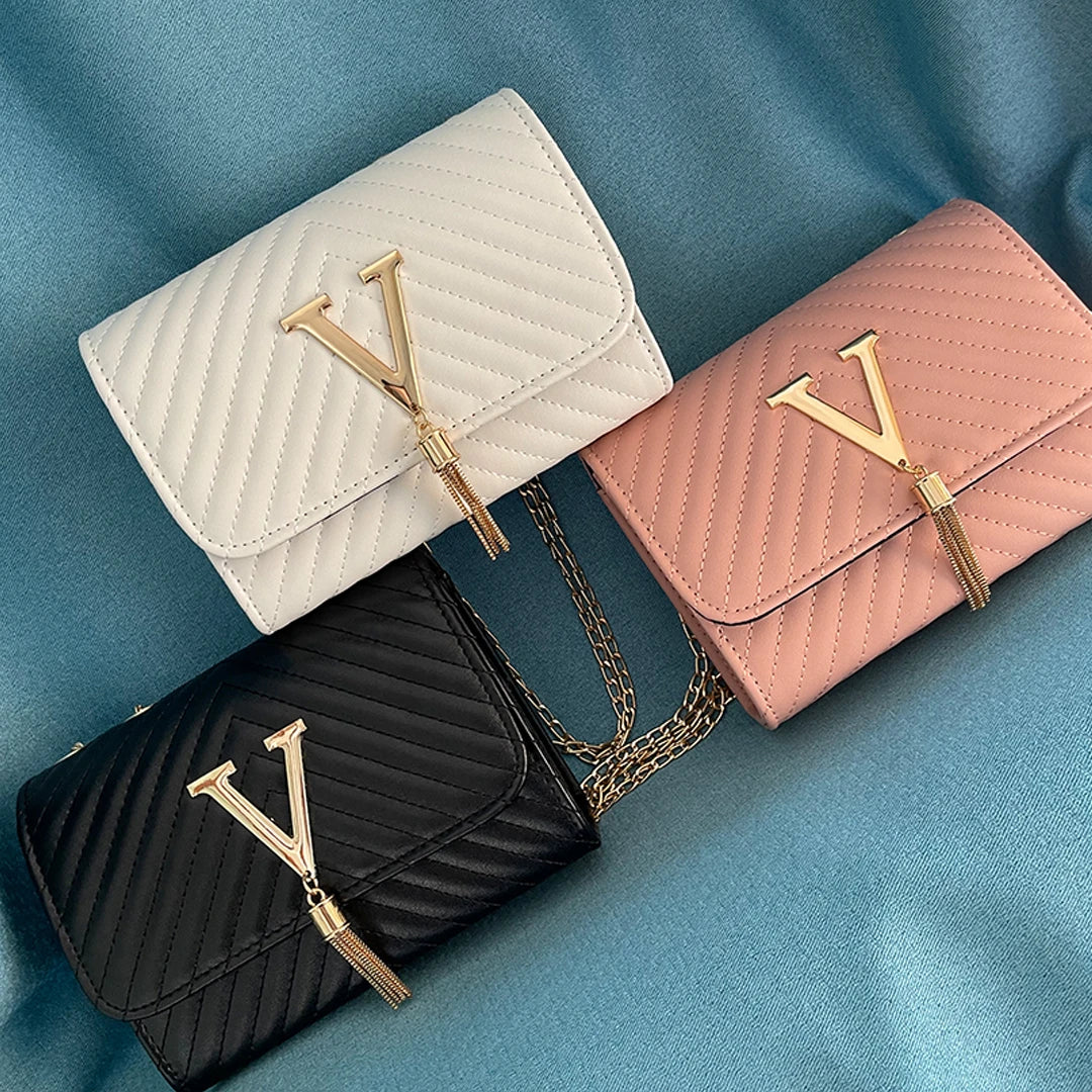 Thread Luxury Handbag Shoulder Bags Brand Sequined Tassel Clutch Small Bag and Purse /Cross-body Bag