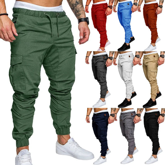 New Men's Woven Quick Dry Fabric Casual Pants Street-wear Multi-pocket Casual Pants.  S-5X