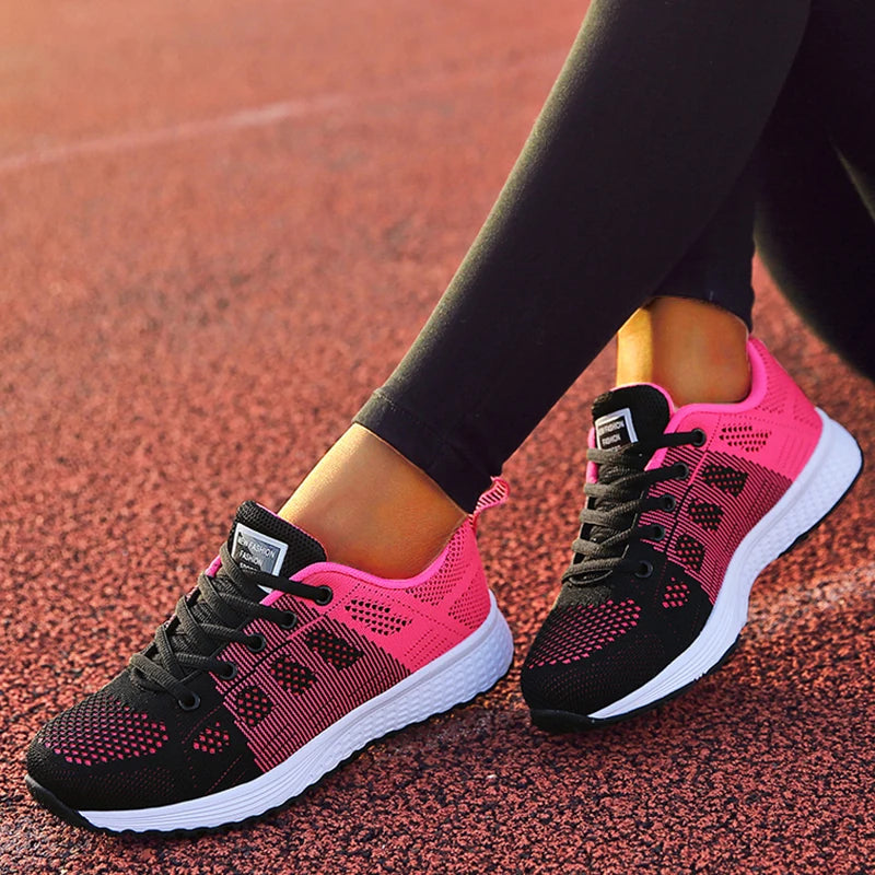 Women's Sneakers 2025 New Fashion Comfortable Breathable Trainers Casual Lace Up Sneakers