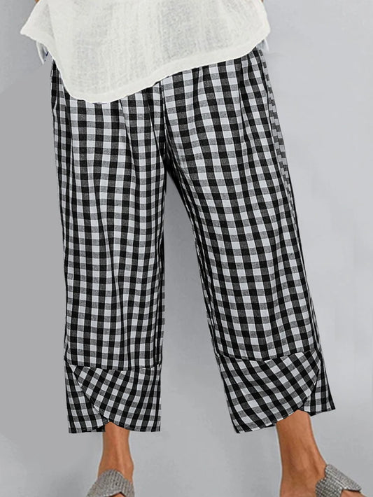 Plus Size 2025 New Women's Elastic Waist Pants Loose Fit Summer And Fall Casual Pant.
