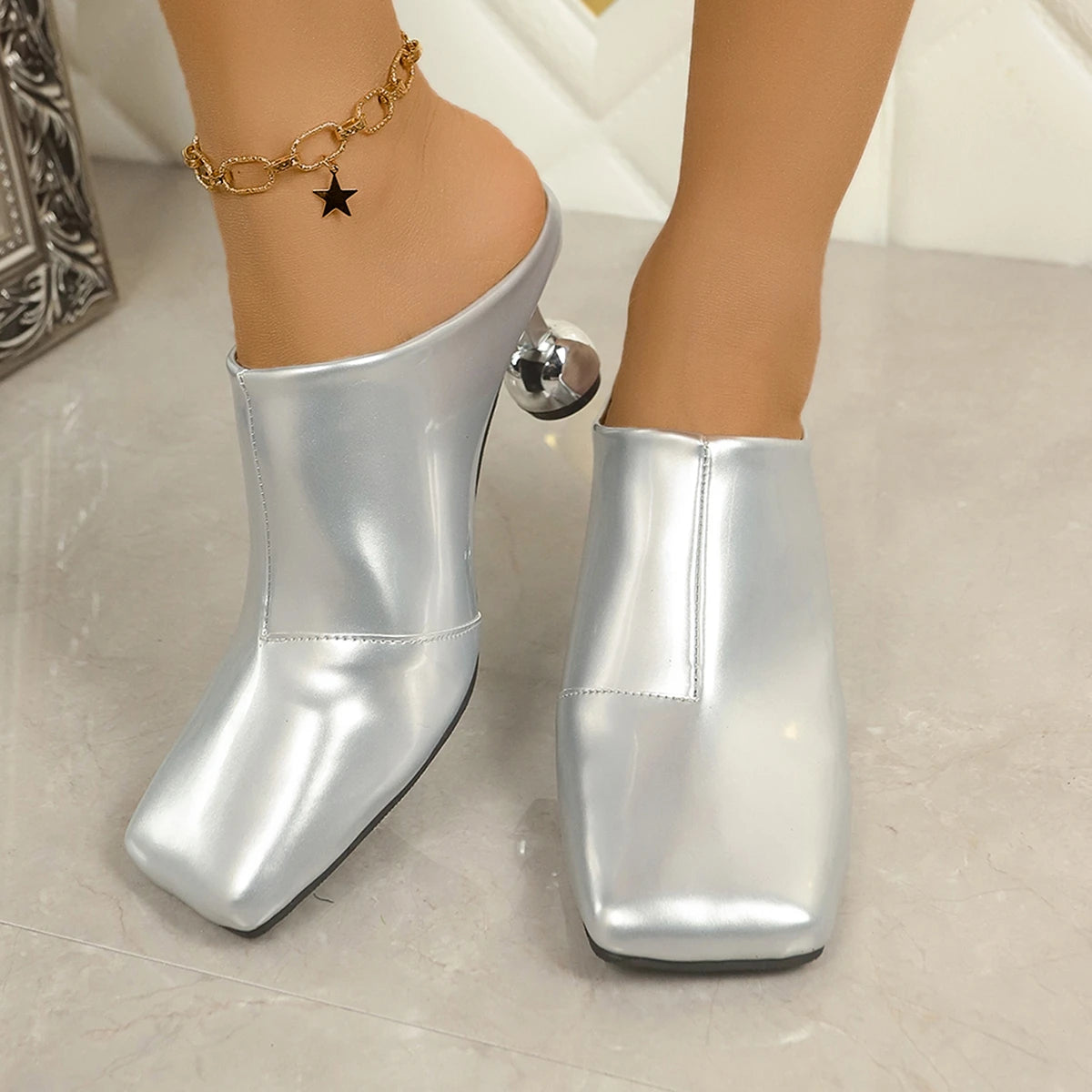Women Sandals New Designer Fashion Pointed Toe Party Ladies Mules.  Sandalias De Mujer