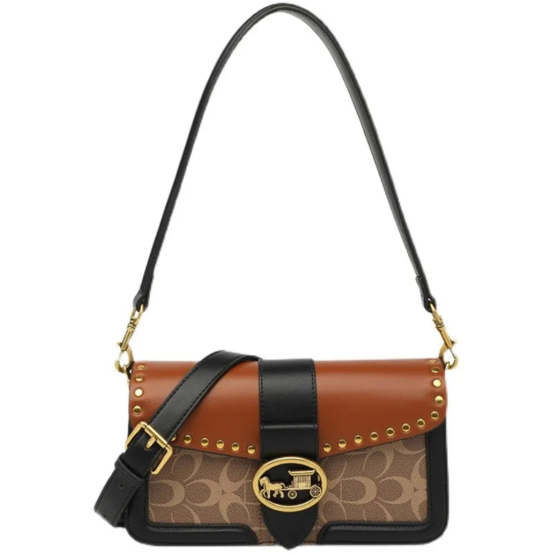 New Retro Hand Bag High End Luxury Contrast Colour Fashion