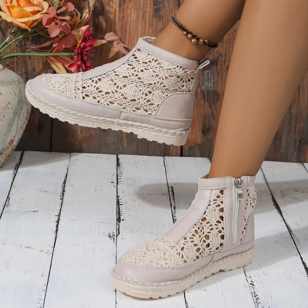 Mesh Cool Boots for Women 2025 New Summer Thin Breathable Women's Versatile Short Shoe/Boot