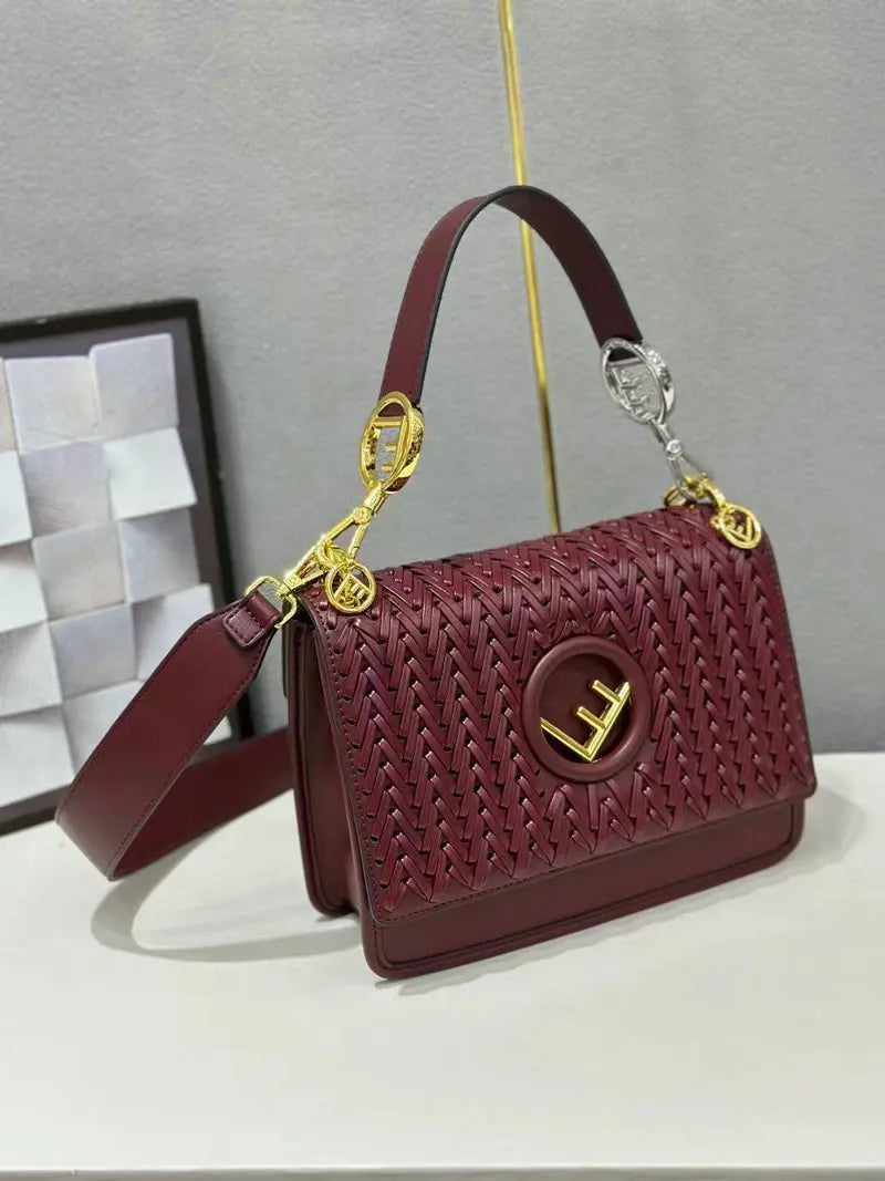 New Hollow Carved Square Bag Luxury Design Clam shell Metal Real Leather Material.