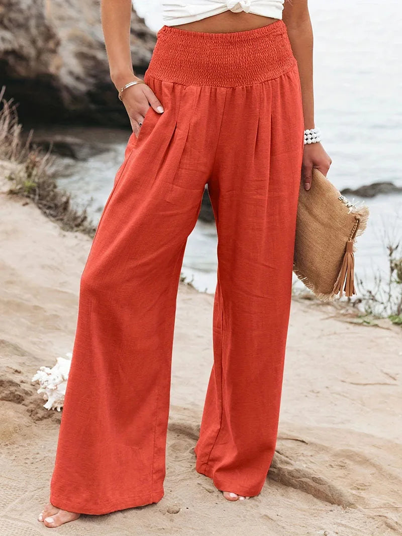 Women's Casual Pants, Casual Style, Comfortable Mid Waist Long Pants.  S-2X