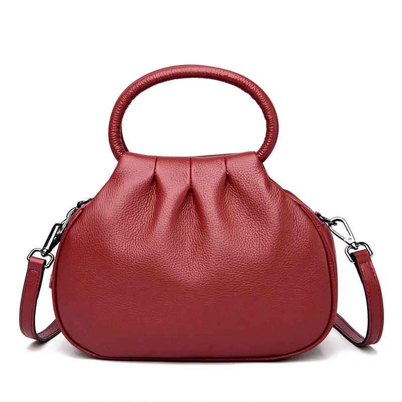 Designer Genuine Leather Handbag Women Fashion Shoulder Messenger Luxury Soft Cowhide Tote