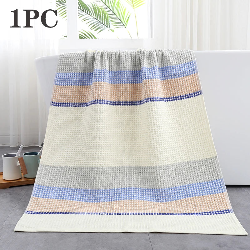 70x140cm/35x75cm Soft cotton waffle towel Thickened adult strong suction cellular towel bath towel fluffy close skin grid gauze