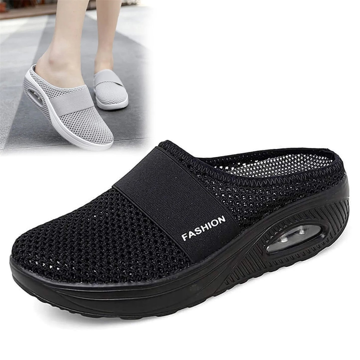 Slip-On Women's Walking Sandals,Breathable Mesh Casual Breathable With Arch Support And Thickened Soft Sole.