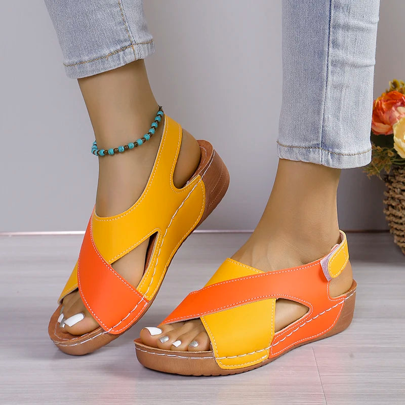 Women Comfortable Sandals Summer 2025 New Mix Colour Luxury Designer Shoe.