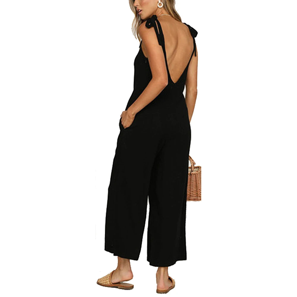 Summer women's bow knot  jumpsuit.  S-3X