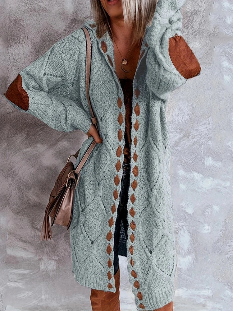 Plus Size Fall and Winter New Women's Hooded Casual Knitted Elegant Loose Sweater