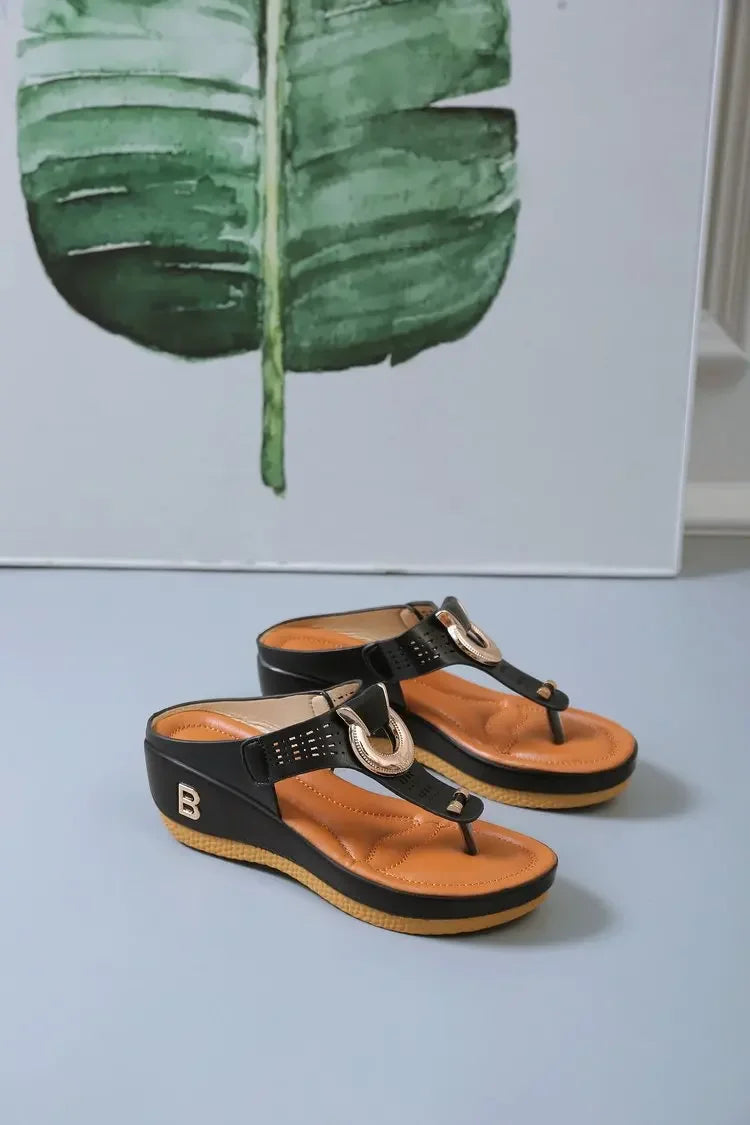 Women New Summer Sandals Open Toe Wedge Comfortable Sandals