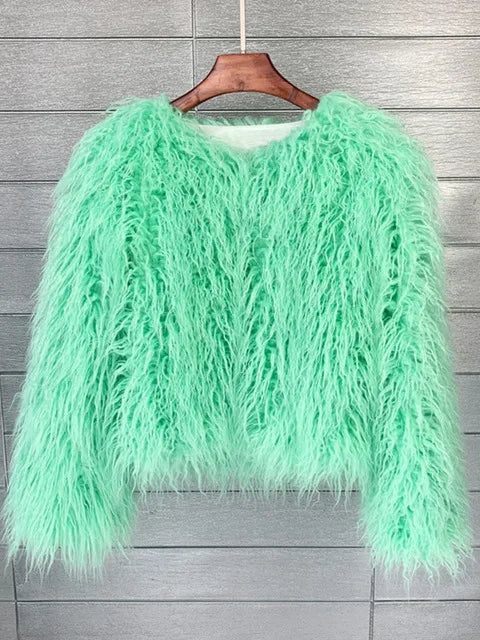 Women Autumn Winter Top Fashion Faux Fur Coat Elegant Thick Warm Jackets for Women.  S-3x