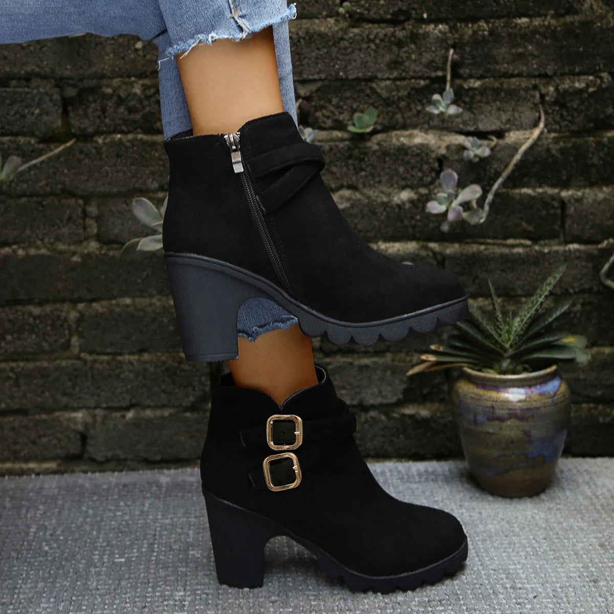 Women High Heels Boots 2024 Winter New Sexy Fashion Platform Boots Outdoor Comfortable Shoes for Women Ankle Boots for Women