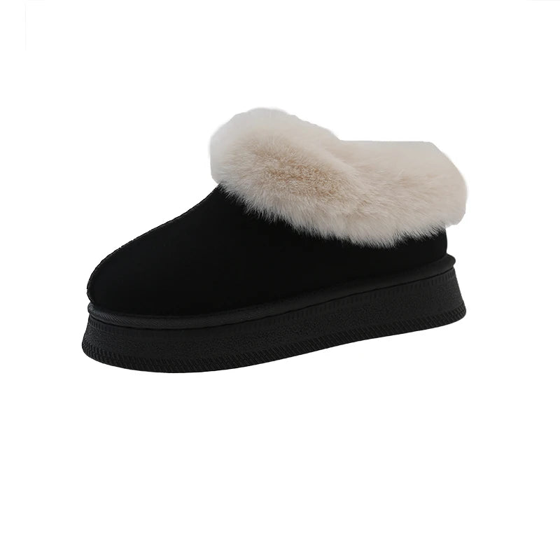 Faux Fur Winter Boot/Shoe for Women  Non Slip Plush Thick Bottom Warm Cotton Shoes Platform Botas Mujer