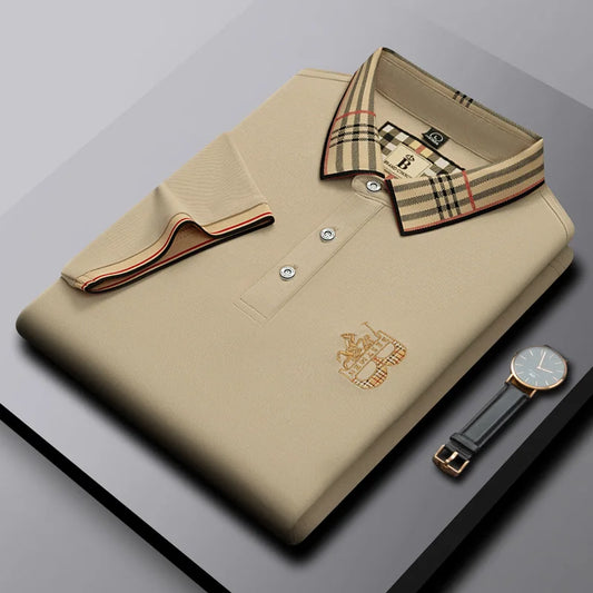 Men's Luxury Embroidered Polo Shirt - Anti-Wrinkle Designer Business Casual Tee M-4X
