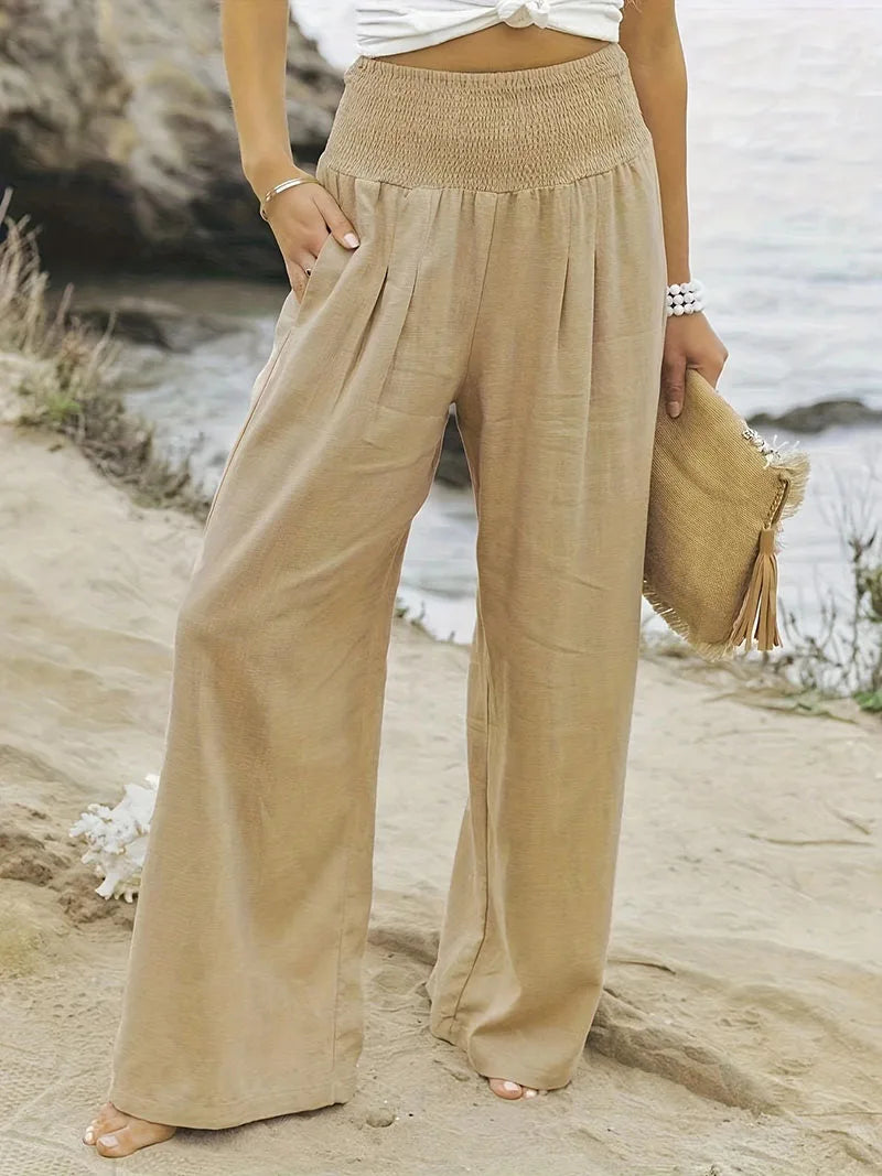 Women's Casual Pants, Casual Style, Comfortable Mid Waist Long Pants.  S-2X
