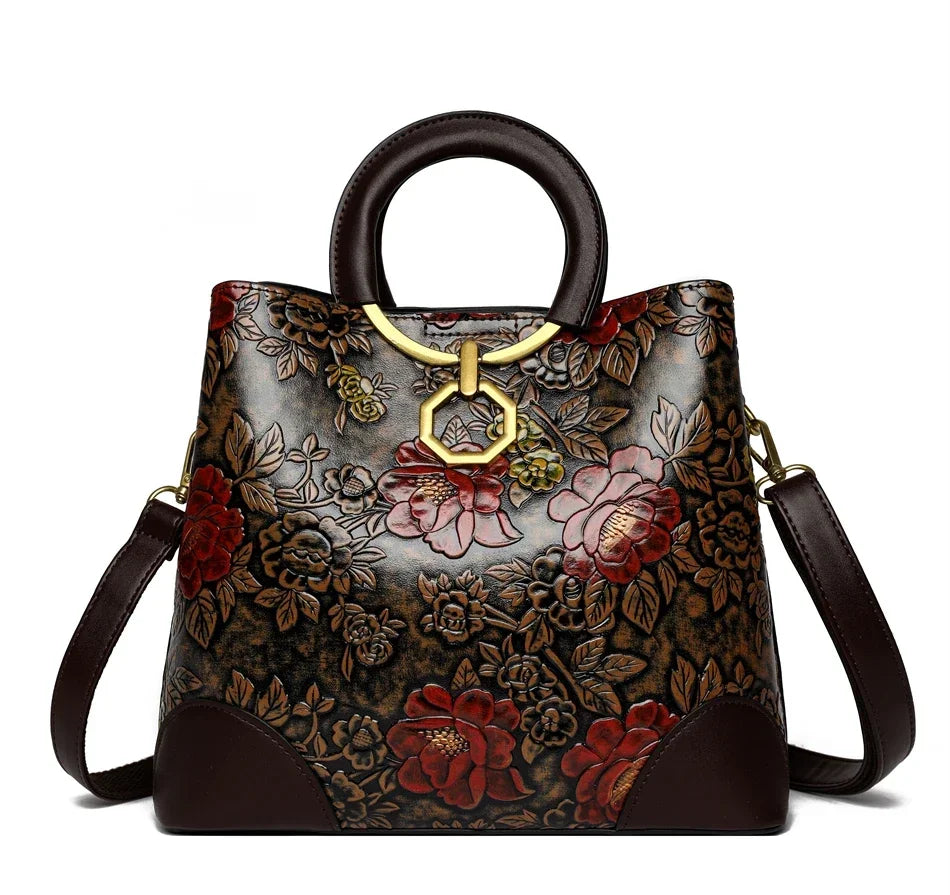 Flower Print Women Designer High Quality Cross-body Messenger Purse /Handbag