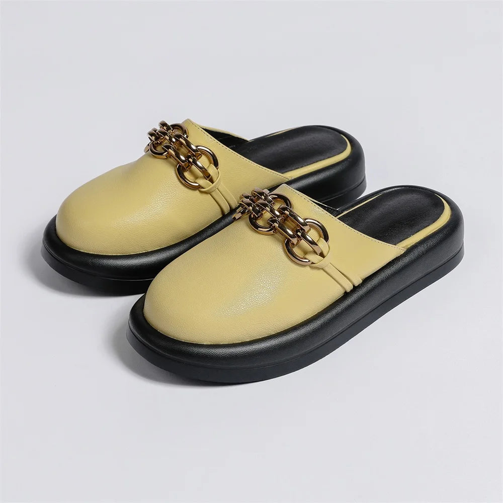 2025 Summer Mules New Fashion Ladies Closed Toe Slip On Comfy Shoe.