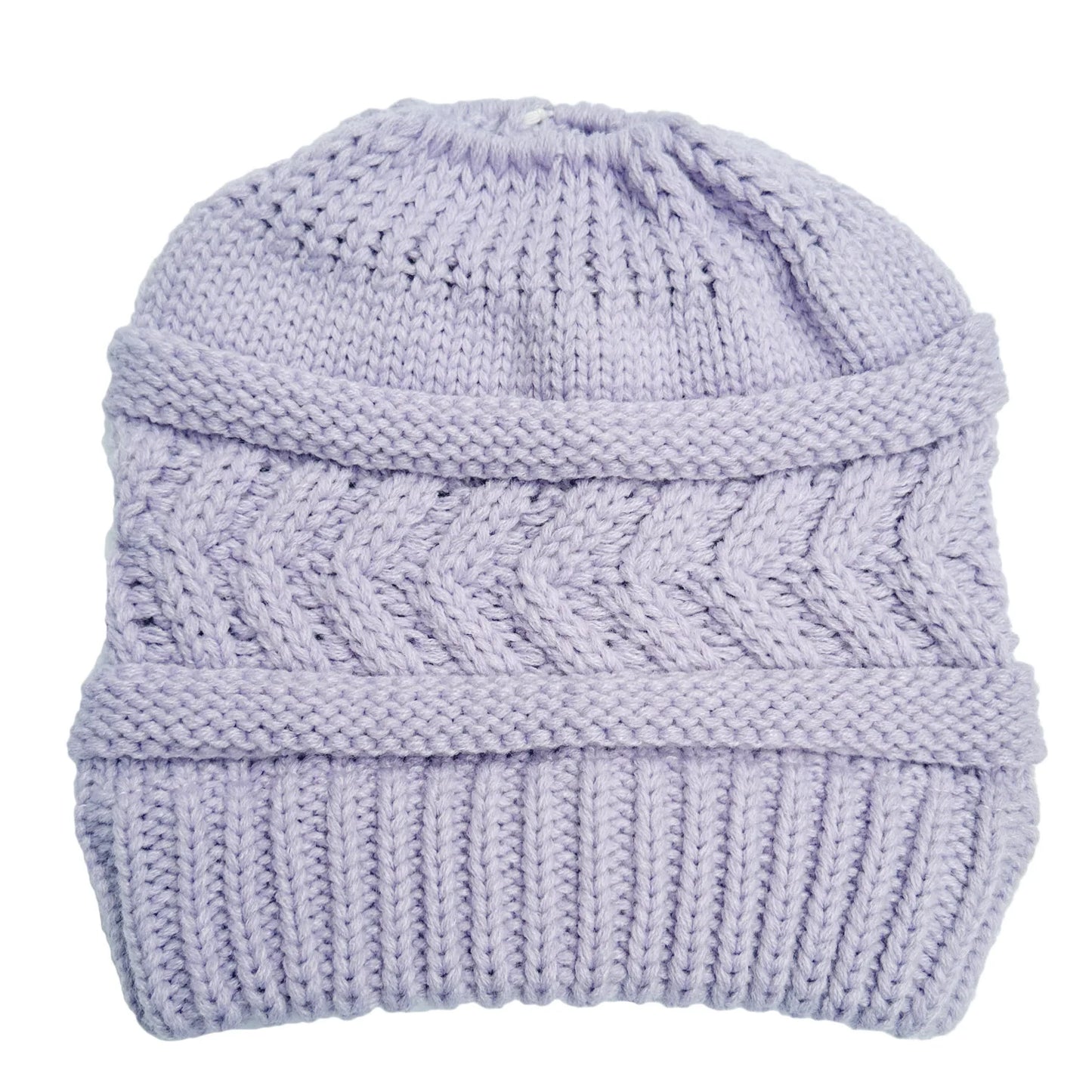Winter Solid Cap Color Beanie Hat Dome Warm Horsetail Knit Hat women's Solid Color Fashion Outdoor