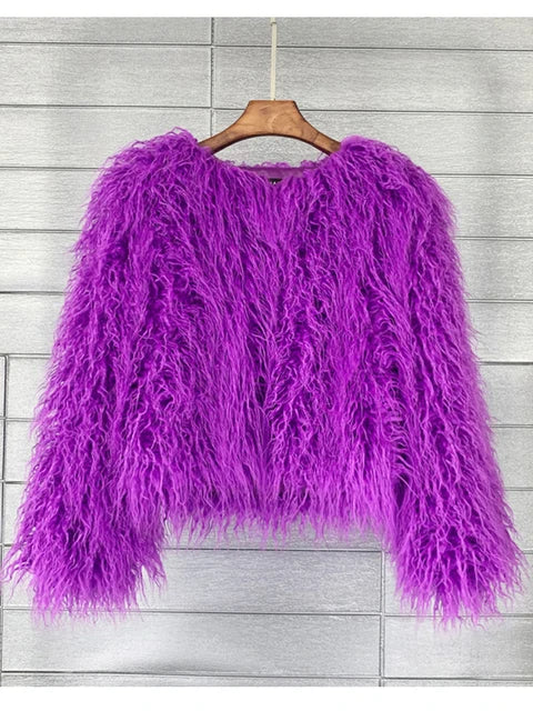 Women Autumn Winter Top Fashion Faux Fur Coat Elegant Thick Warm Jackets for Women.  S-3x