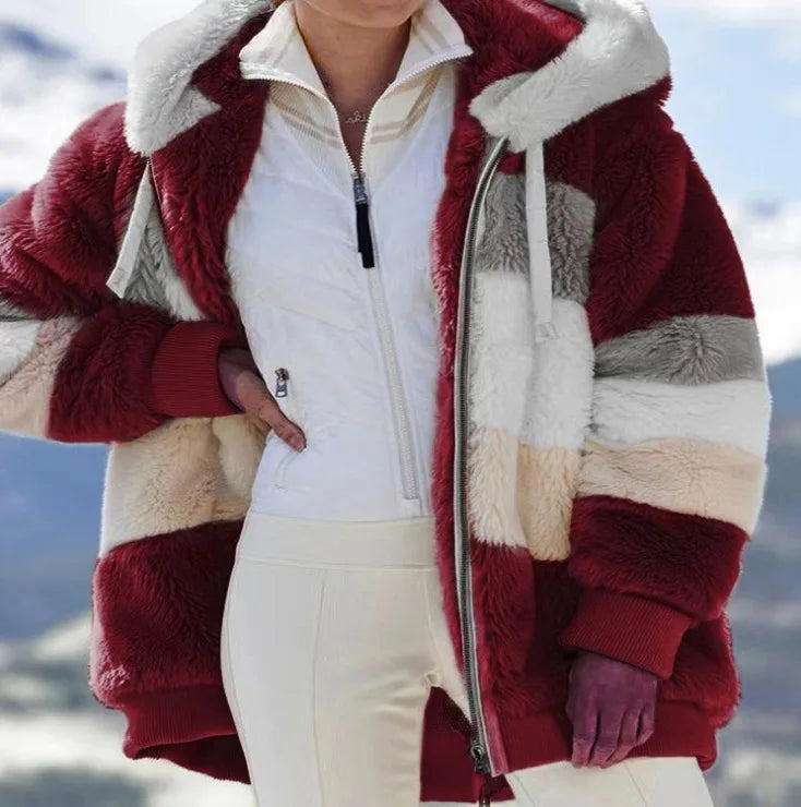Women's Long Teddy Bear Coat Warm Thickening Fleece Faux Fur Coat Plush Women's Coat ..  S-5X