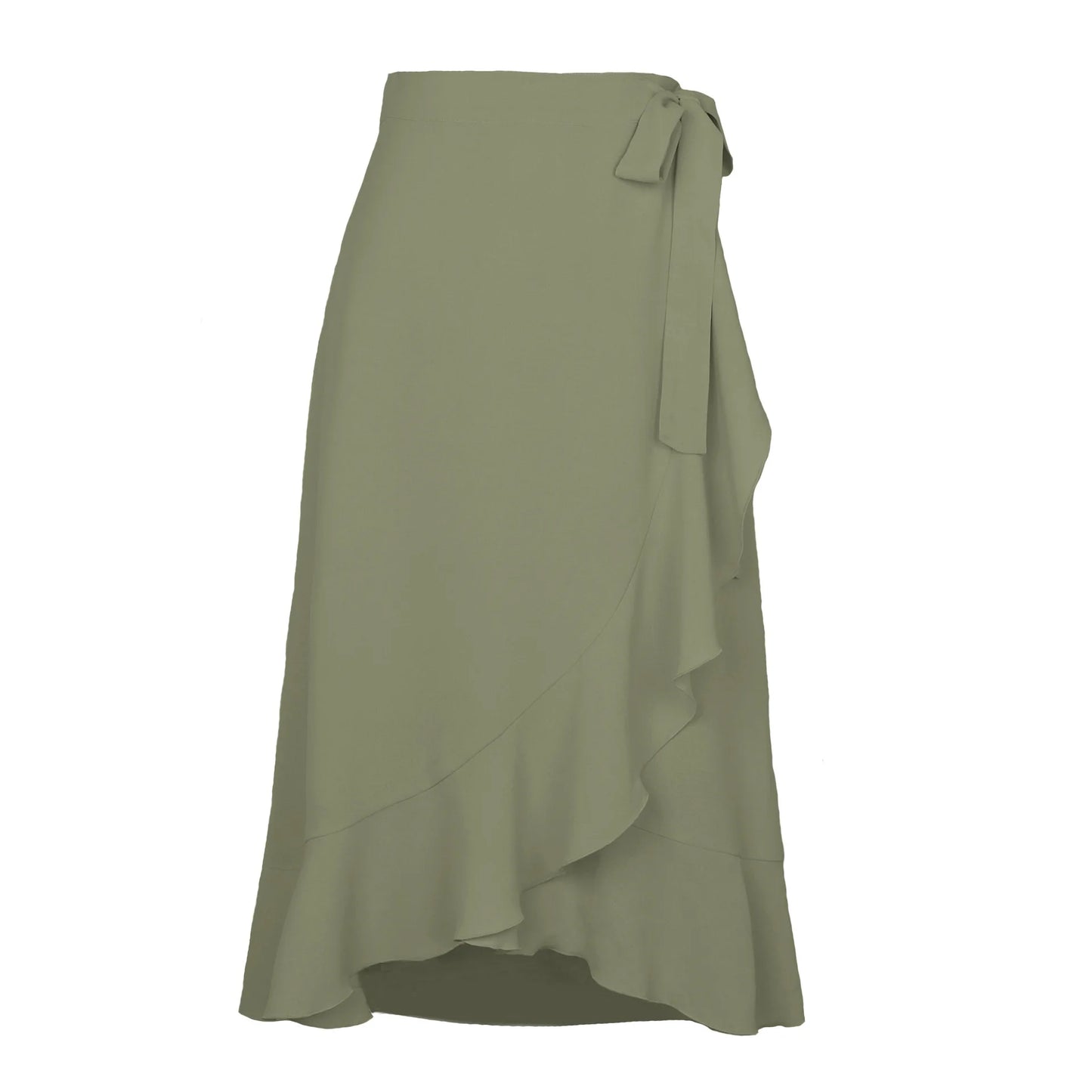 Women Summer Irregular Solid Colour Skirt.  S-XL