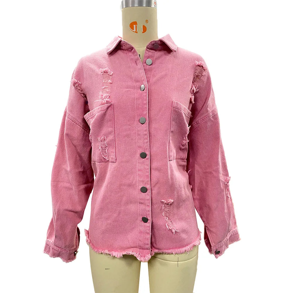 Shirt/Jacket  Women Jean Vintage Y2k Jacket Street wear.  S-XL