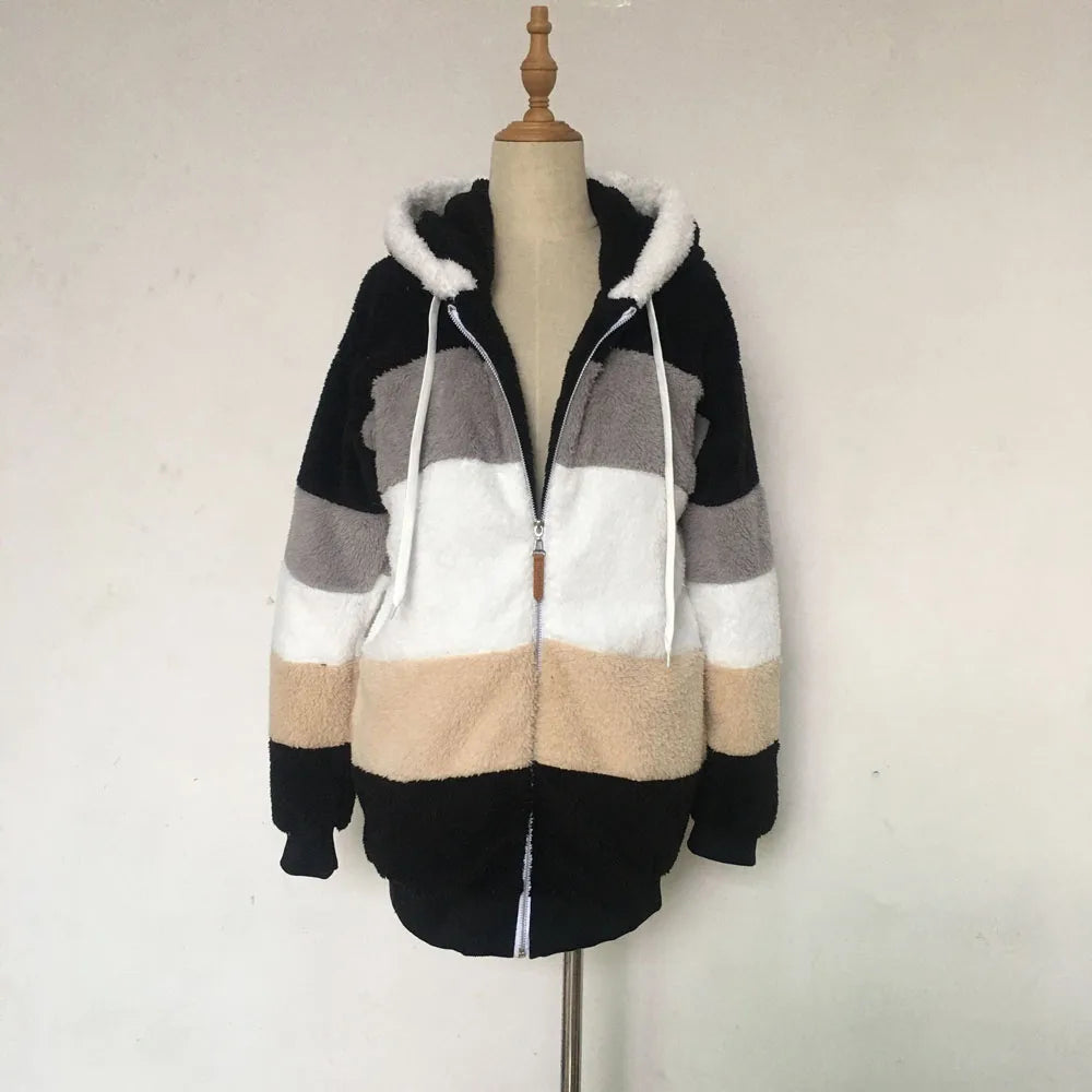 Women's Long Teddy Bear Coat Warm Thickening Fleece Faux Fur Coat Plush Women's Coat ..  S-5X