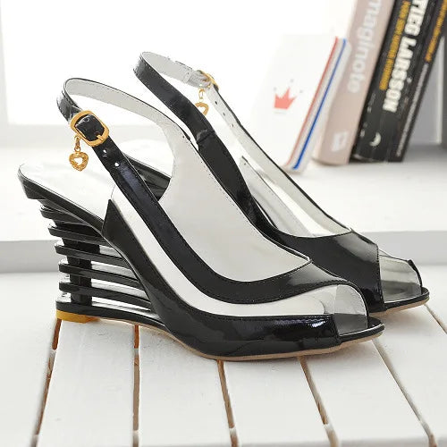 New Women Heel Sandals Buckle Open Toe High Wedge Summer Sexy Women Shoe