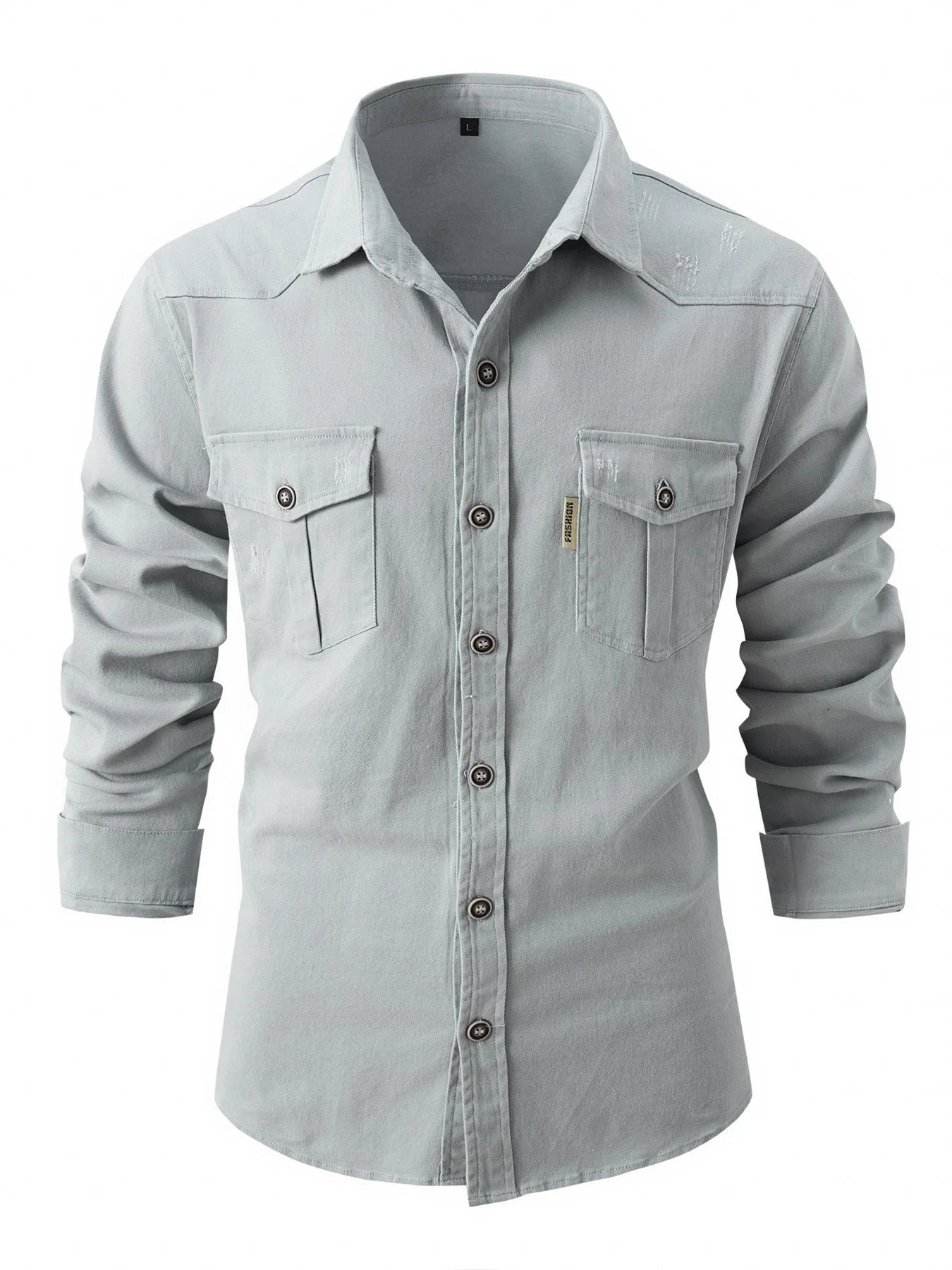 European men wash stretch cotton linen casual fashion business long sleeve Shirt.  Sz: S-3X