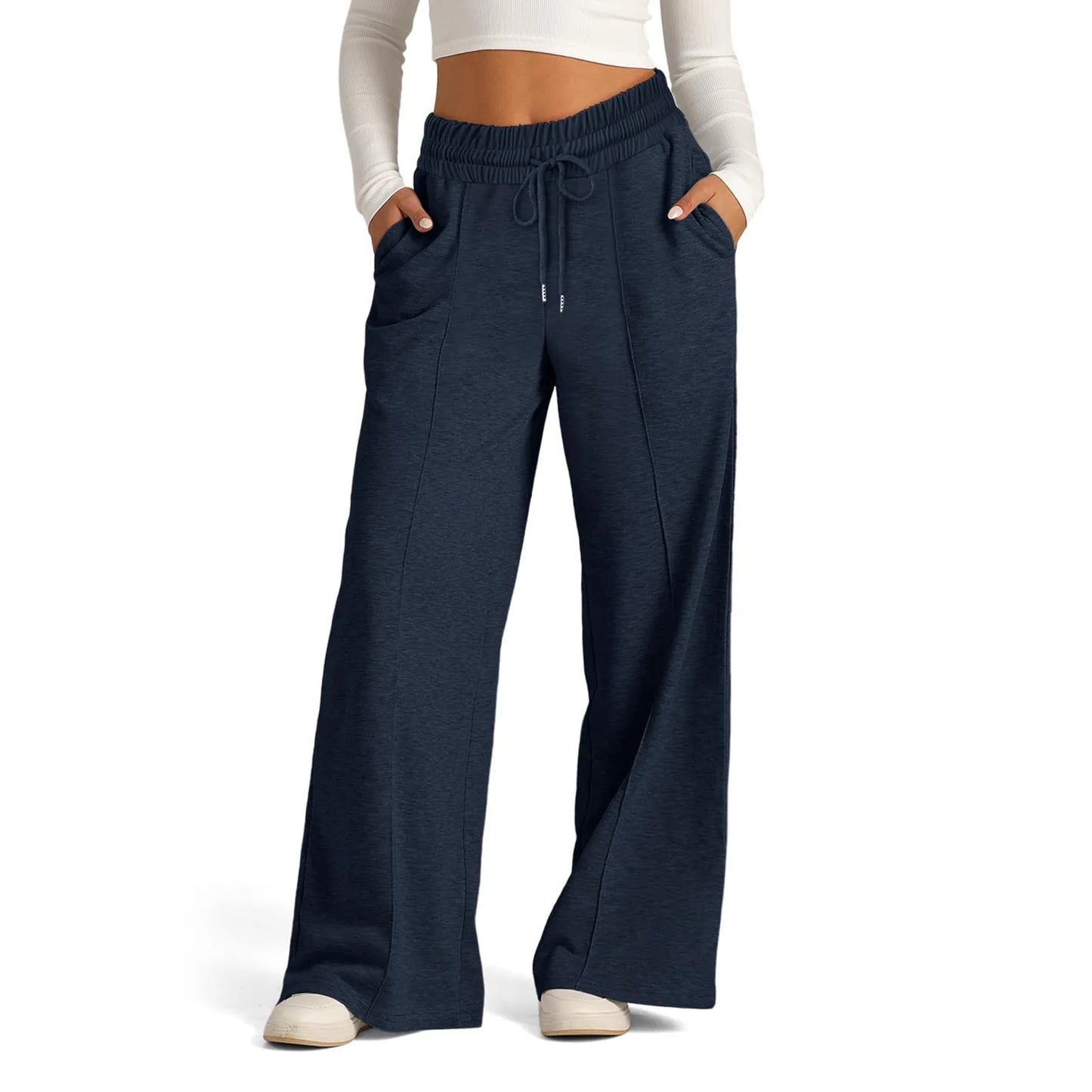 Womens Wide Leg Sweatpants High Waist Baggy Flared Drawstring Athletic Joggers Casual Daily Wear Loose Sporty Wear.  S-2X