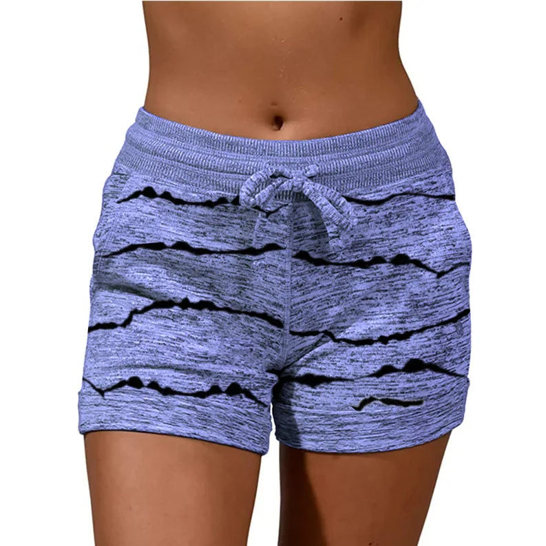 Women Print Quick Dry Sport Shorts With Drawstring.  S-5xL