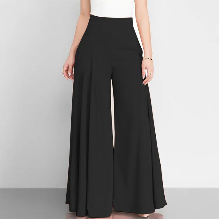 Fashion High Waist Wide Leg Pants For Women Elegant Casual Solid Loose Long Pant.   S-3X